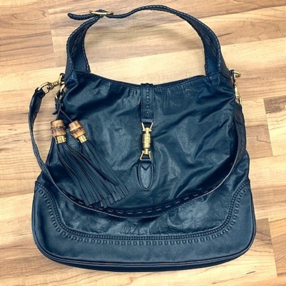 Authentic Black Gucci Soft Leather Jackie Hobo Bag - Picture 1 of 5